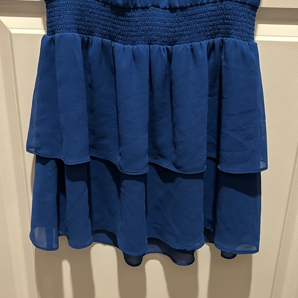 1 State Dress XS Blue Ruffle sleeves skirt collar - Picture 14 of 15